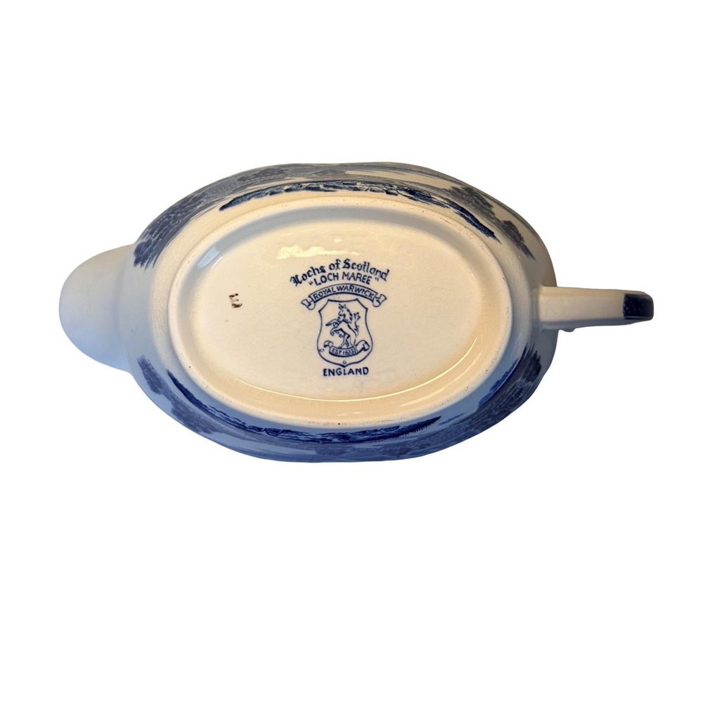 Royal Warwick Loch Maree Gravy Boat Lochs of Scotland Blue White England MCM - Picture 10 of 14
